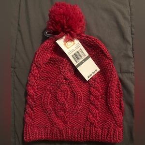 NWT ECKO Pink “Chunky Metallic POM Beanie”